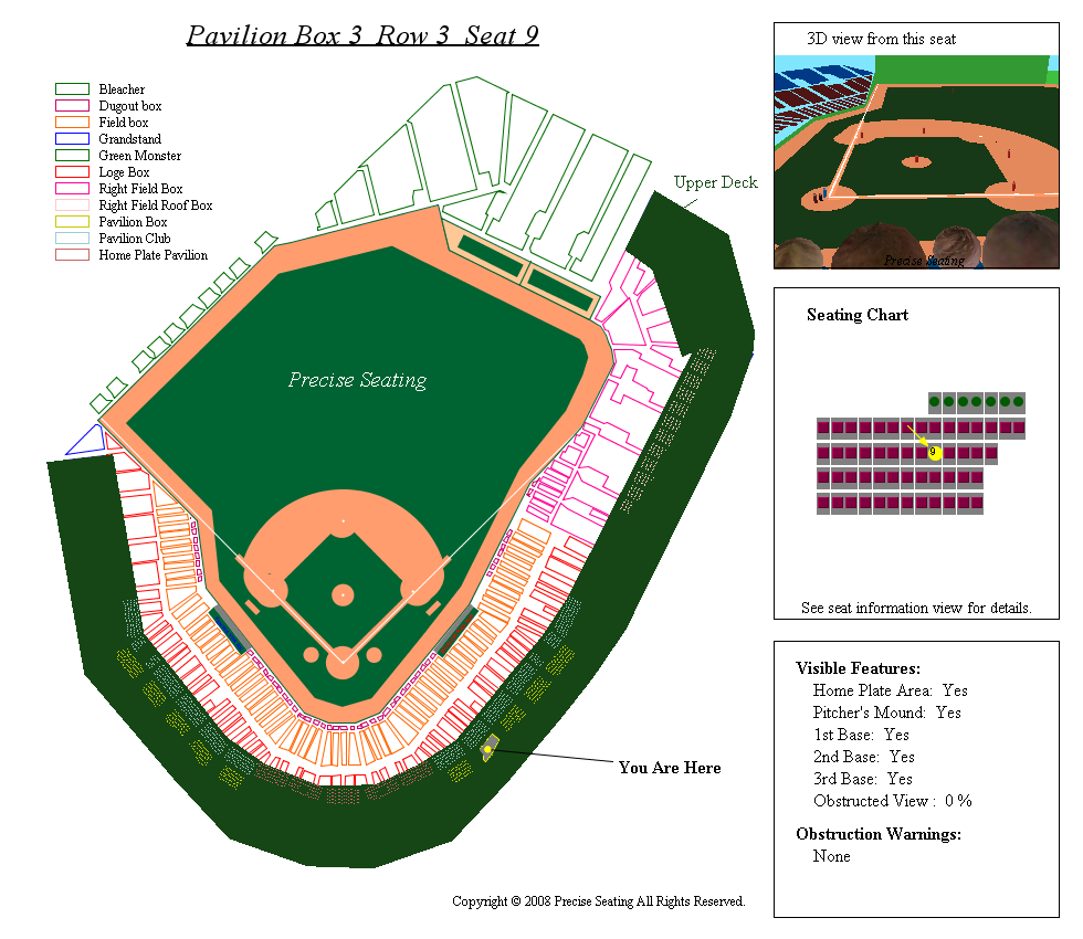 Fenway Park Seating Chart Precise